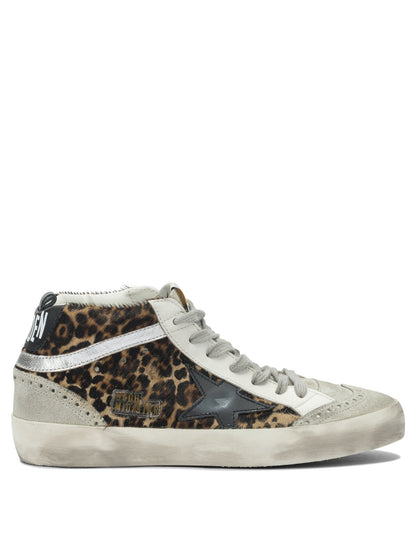 Golden Goose "Mid Star" High-Top Sneakers - Brown