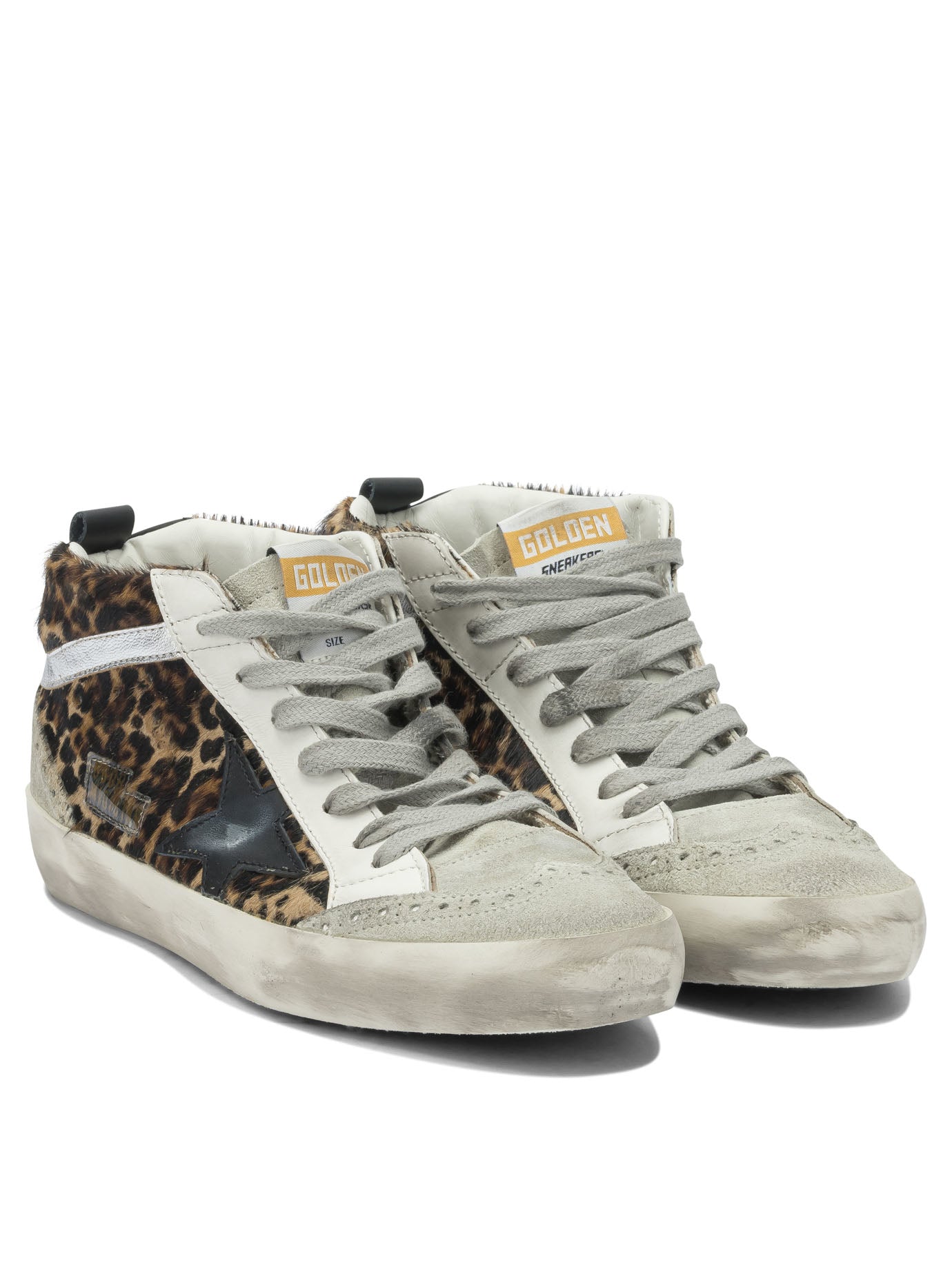 Golden Goose "Mid Star" High-Top Sneakers - Brown