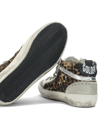 Golden Goose "Mid Star" High-Top Sneakers - Brown