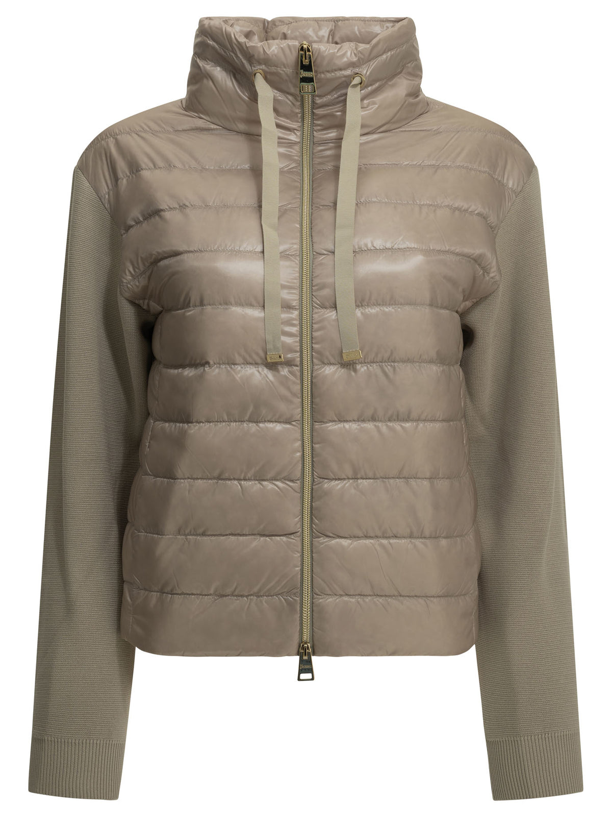 Herno Cotton and Ultra-light nylon short down jacket - Beige