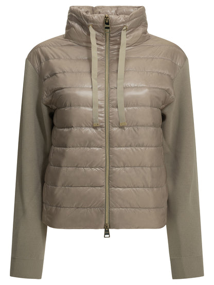 Herno Cotton and Ultra-light nylon short down jacket - Beige