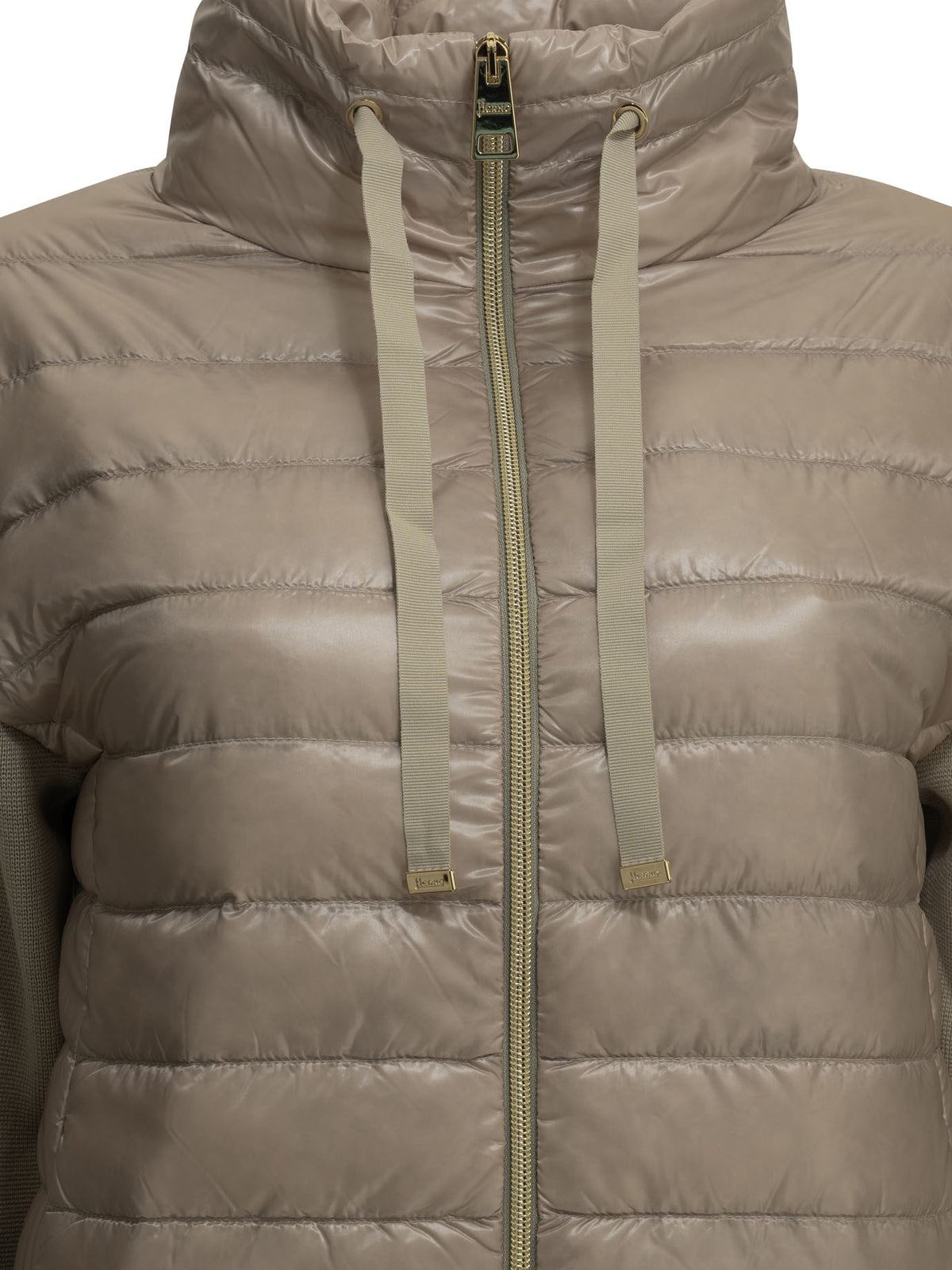 Herno Cotton and Ultra-light nylon short down jacket - Beige