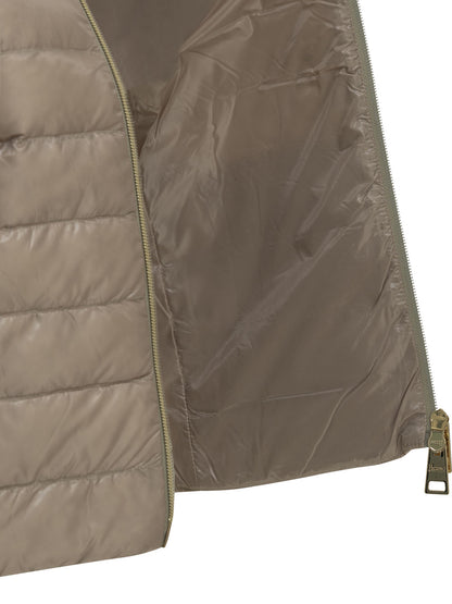 Herno Cotton and Ultra-light nylon short down jacket - Beige