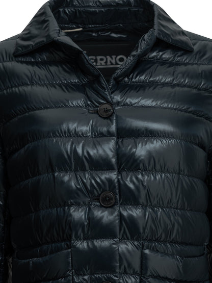 Herno Ultra-light nylon short down jacket - Blue