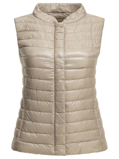Herno Ultra-light nylon sleeveless jacket - Beige