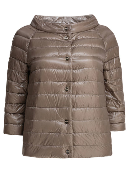 Herno Reversible short down jacket made of ultra-light nylon - Beige