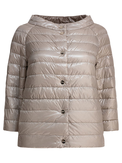 Herno Reversible short down jacket made of ultra-light nylon - Beige