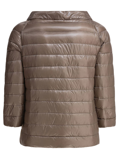 Herno Reversible short down jacket made of ultra-light nylon - Beige
