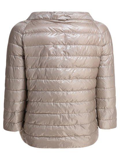 Herno Reversible short down jacket made of ultra-light nylon - Beige