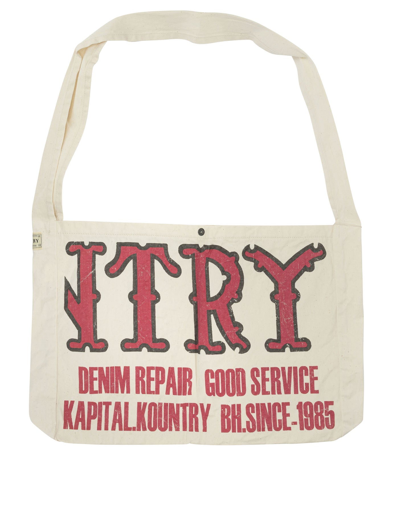 Kapital "Kountry Factory Book Bag" Medium Shoulder Bag - Beige