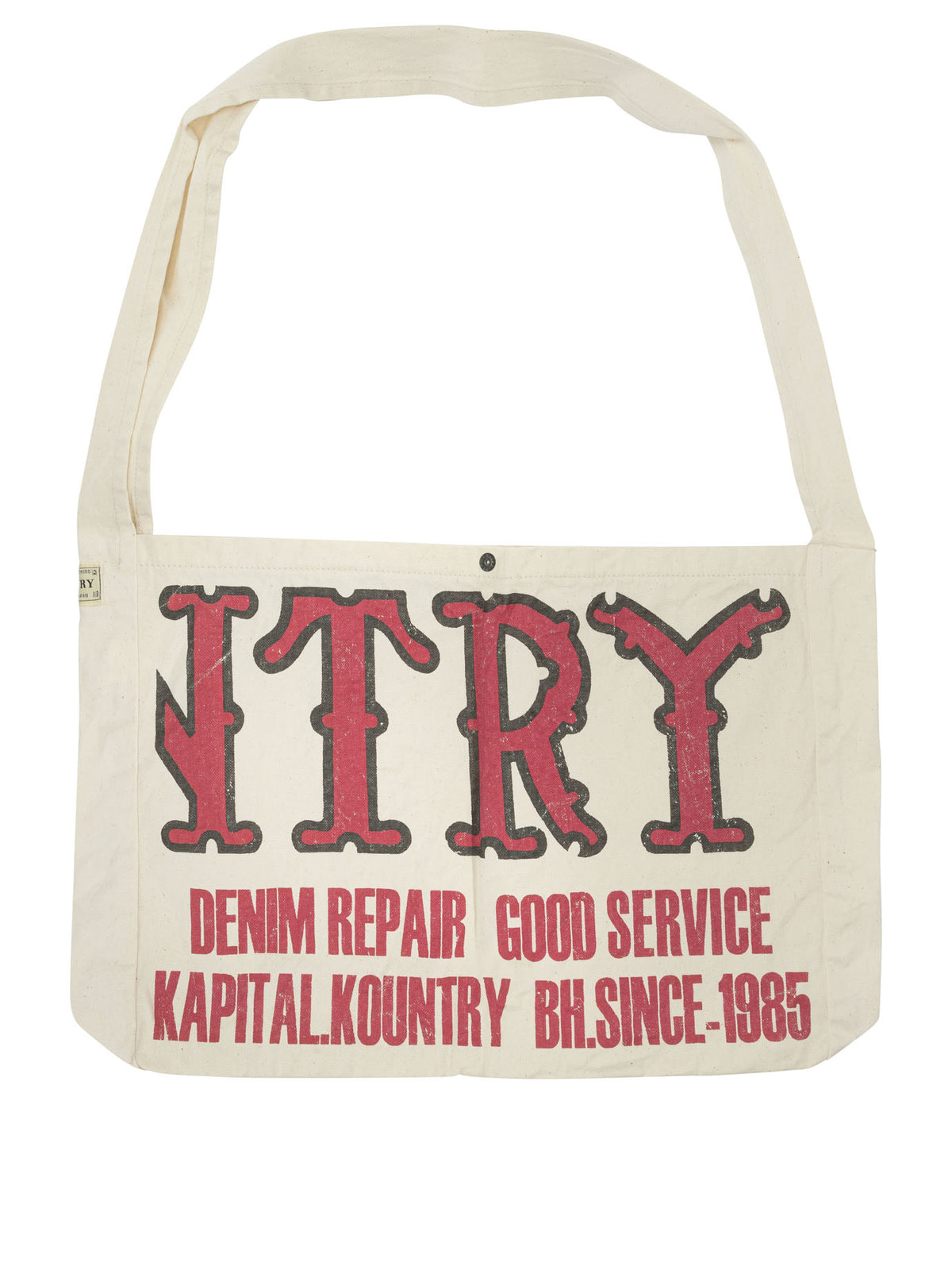 Kapital "Kountry Factory Book Bag" Medium Shoulder Bag - Beige