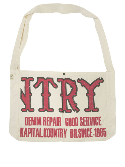Kapital "Kountry Factory Book Bag" Medium Shoulder Bag - Beige