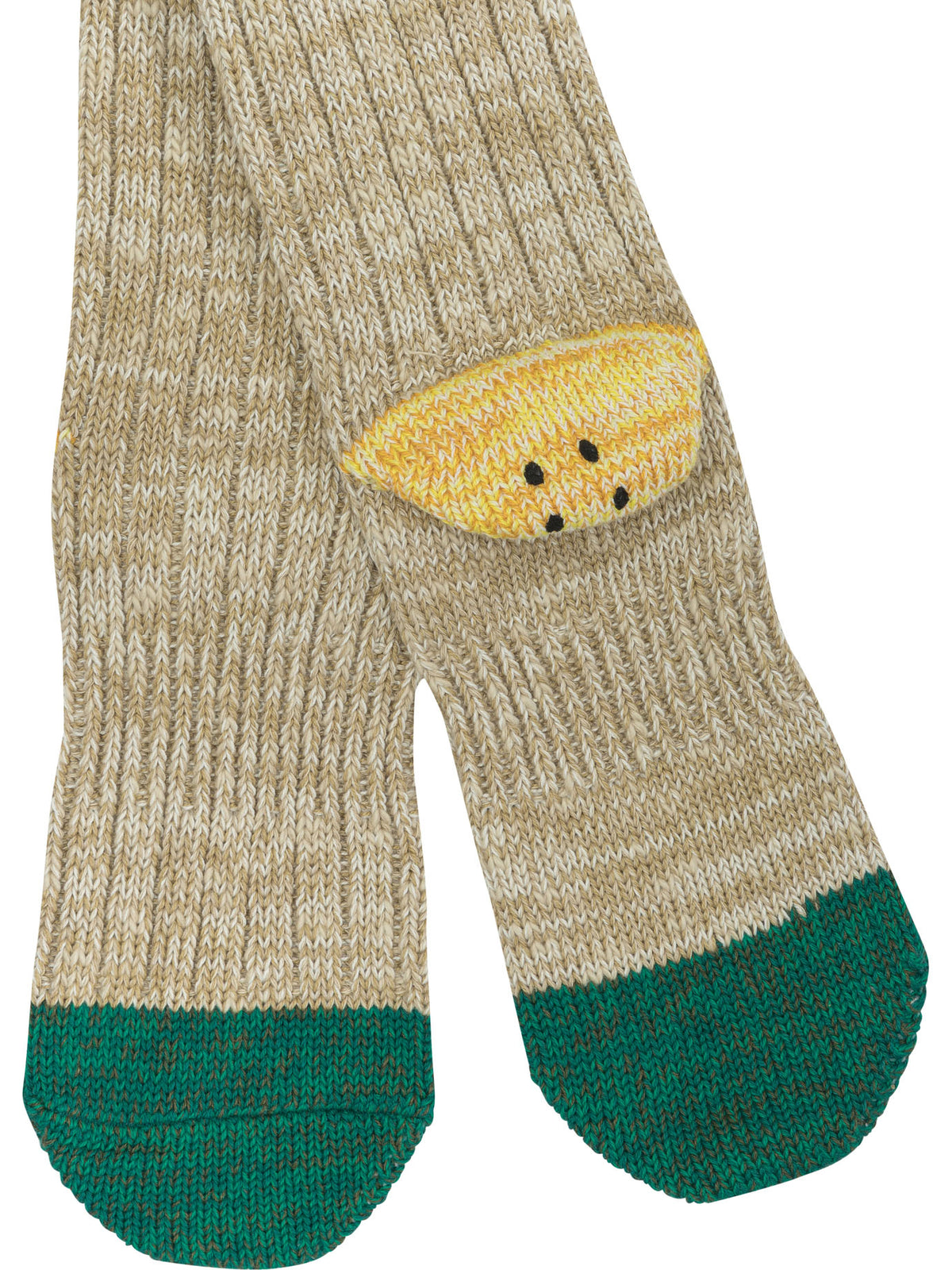 Kapital "Rainbowy Happy Heel" Socks - Beige