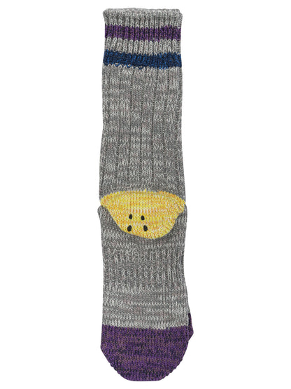 Kapital "Rainbowy Happy Heel" Socks - Grey