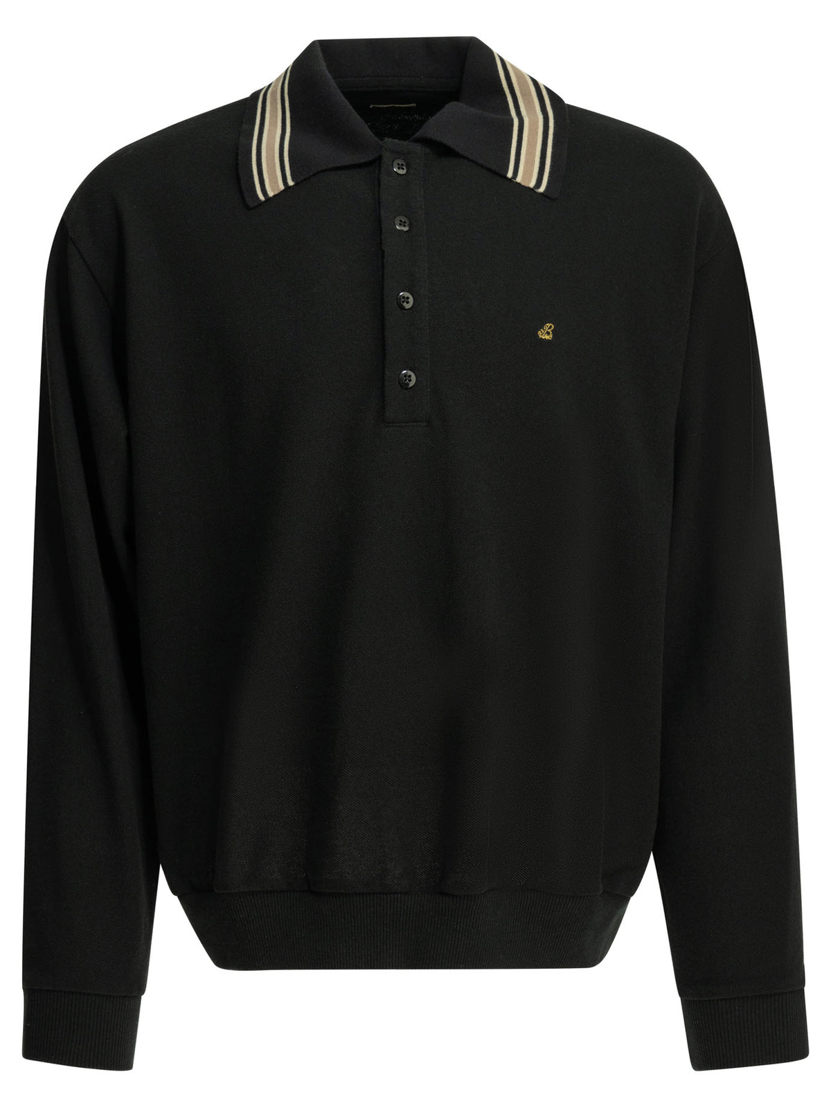 Kapital Polo shirt with buttons and logo - Black