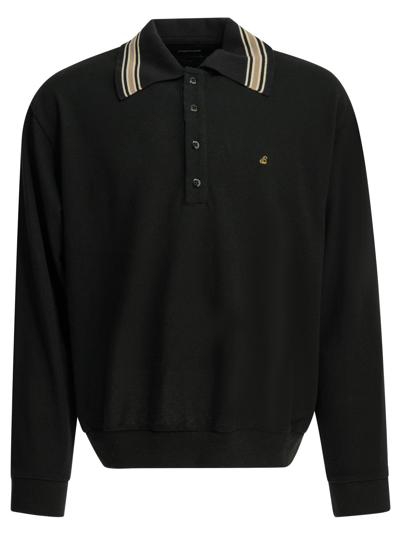 Kapital Polo shirt with buttons and logo - Black