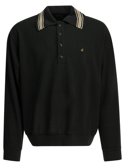 Kapital Polo shirt with buttons and logo - Black