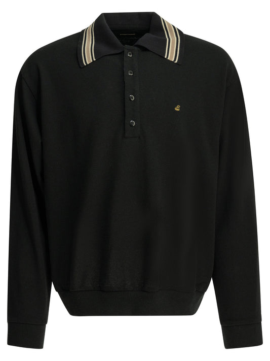 Kapital Polo shirt with buttons and logo - Black