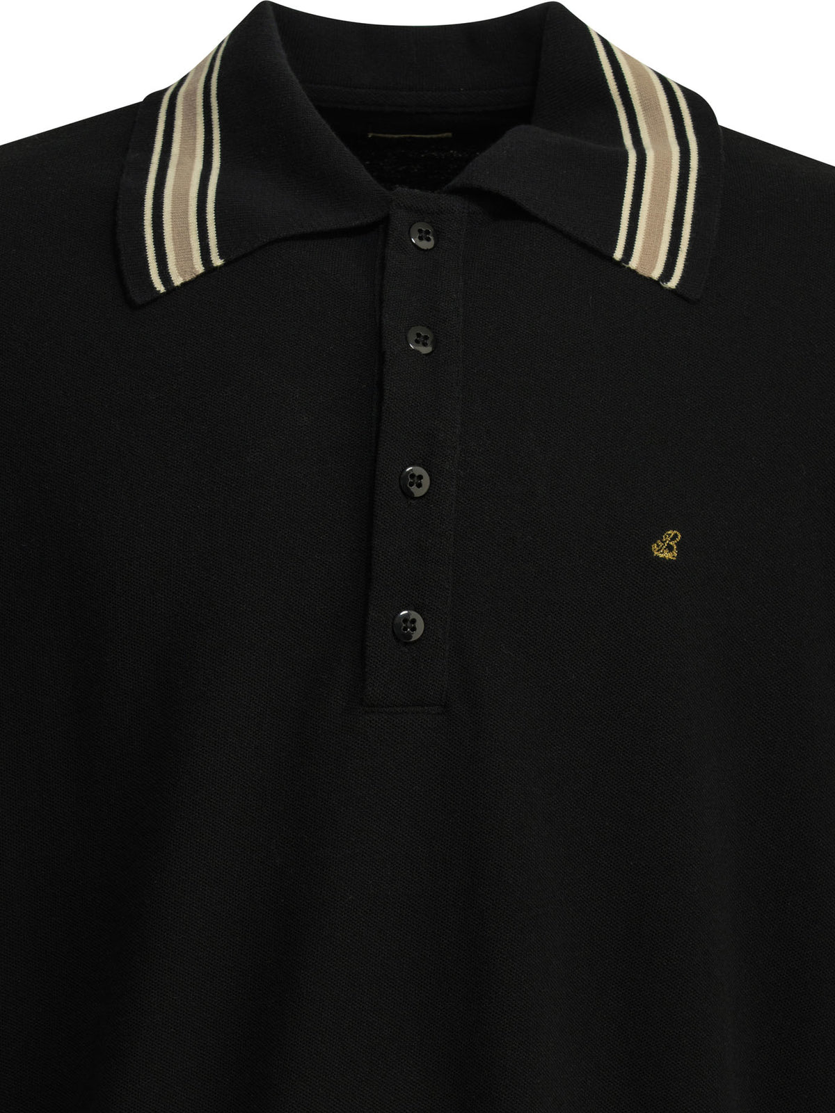 Kapital Polo shirt with buttons and logo - Black