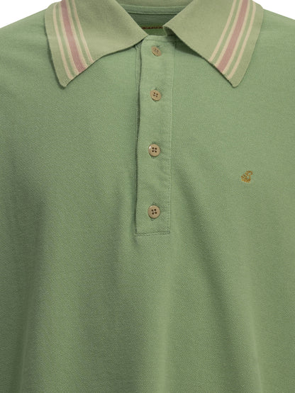 Kapital Polo shirt with buttons and logo - Green