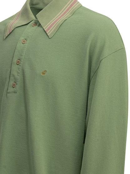 Kapital Polo shirt with buttons and logo - Green