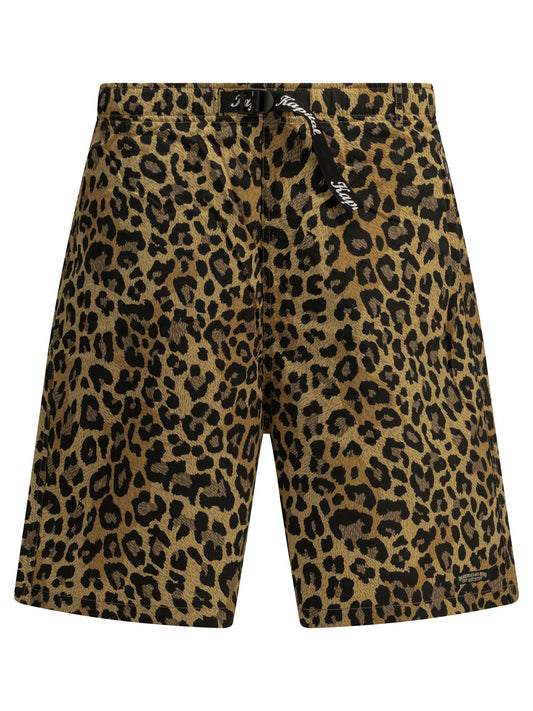 Kapital "Burberry Leopard" Shorts with Laces - Beige
