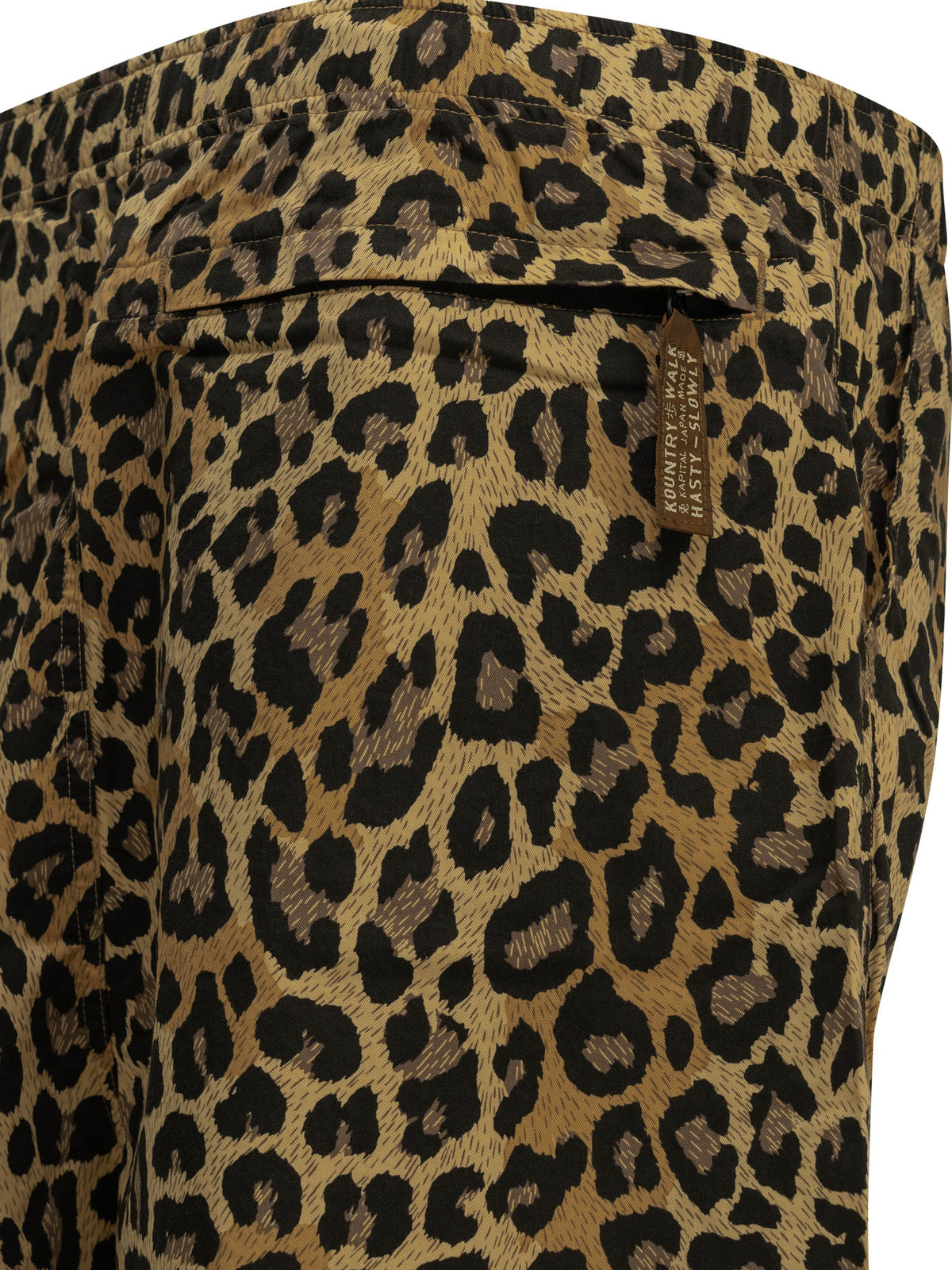 Kapital "Burberry Leopard" Shorts with Laces - Beige