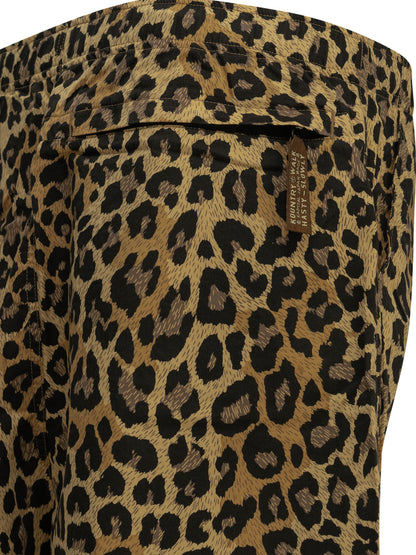 Kapital "Burberry Leopard" Shorts with Laces - Beige