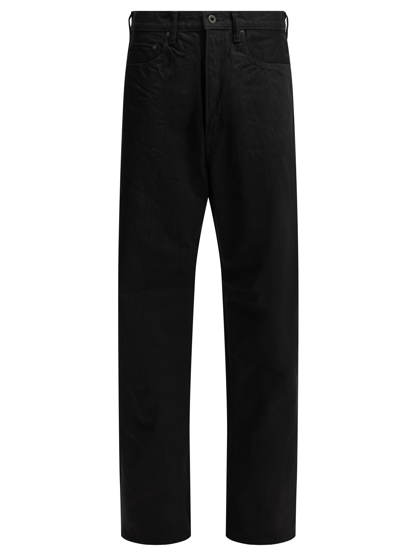 Kapital "BLKxBLK Denim 5P MONKEY TH" Wide-Leg Jeans - Black