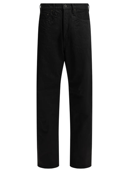 Kapital "BLKxBLK Denim 5P MONKEY TH" Wide-Leg Jeans - Black