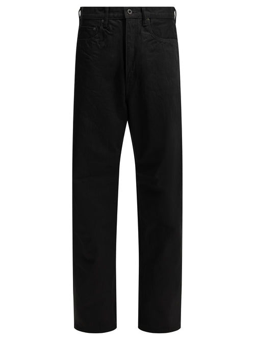 Kapital "BLKxBLK Denim 5P MONKEY TH" Wide-Leg Jeans - Black