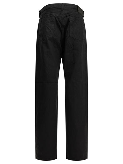 Kapital "BLKxBLK Denim 5P MONKEY TH" Wide-Leg Jeans - Black