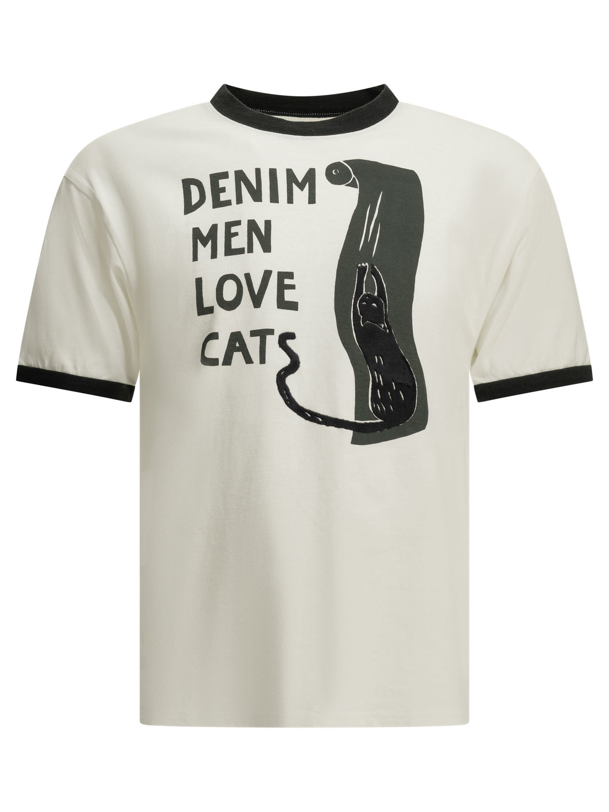 Kapital "Ring (Denim Men Love Cats)" Crew-Neck T-Shirt - White