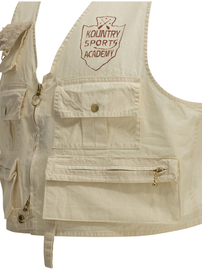 Kapital "Fishing Vest" Sleeveless Jacket - White