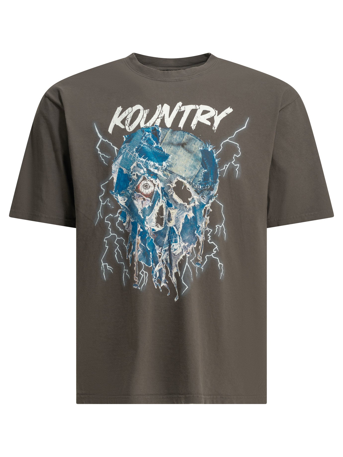 Kapital "Denim Face" Crew-Neck T-Shirt - Brown