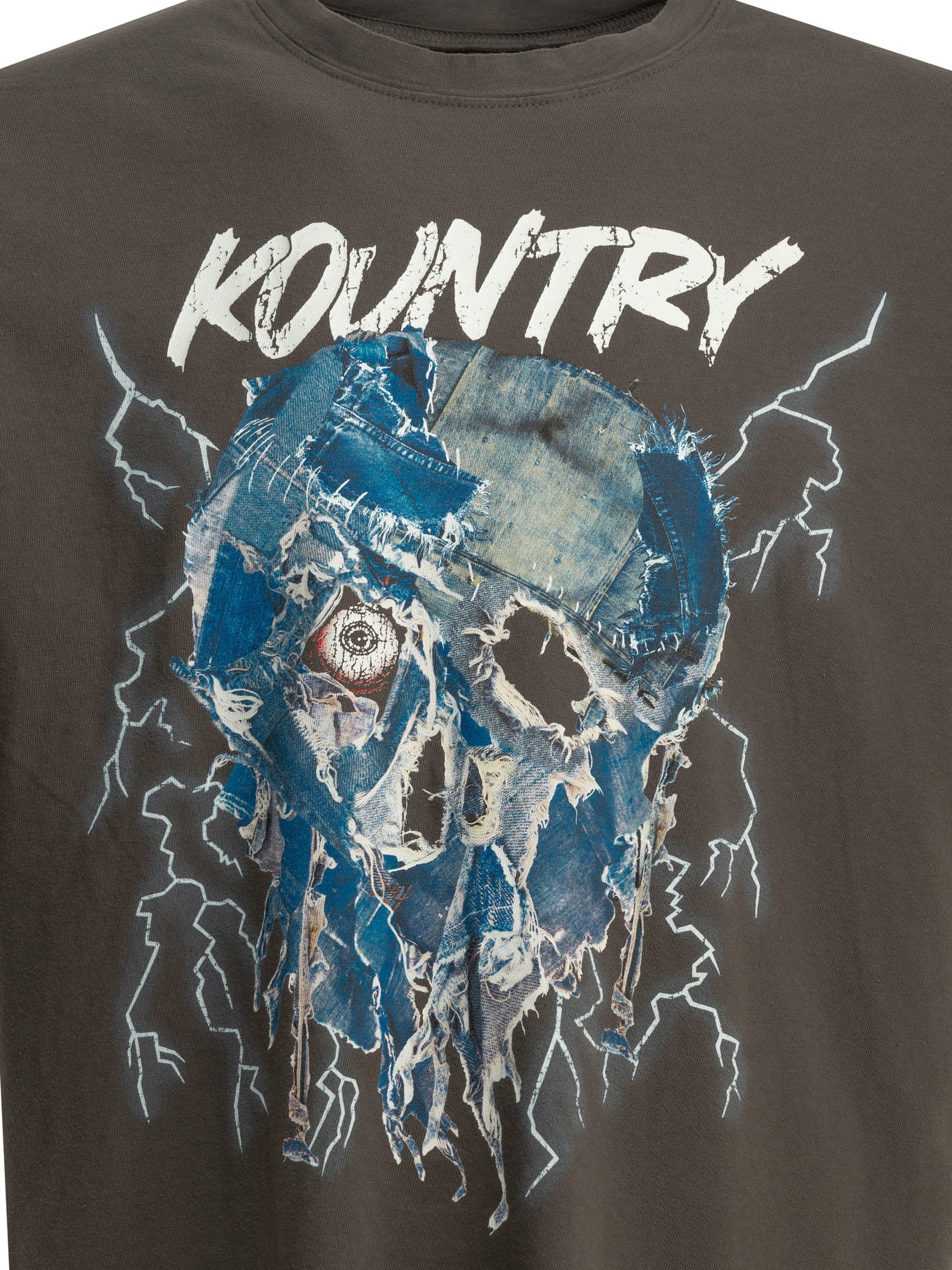 Kapital "Denim Face" Crew-Neck T-Shirt - Brown