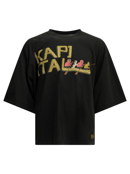 Kapital "Katabira Canoe Kapital" Crew-Neck T-Shirt - Black