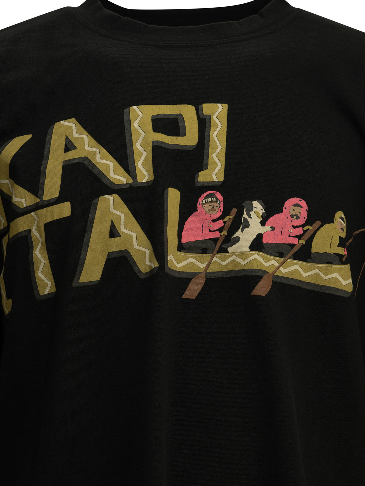 Kapital "Katabira Canoe Kapital" Crew-Neck T-Shirt - Black