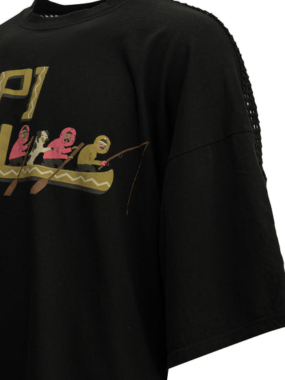 Kapital "Katabira Canoe Kapital" Crew-Neck T-Shirt - Black
