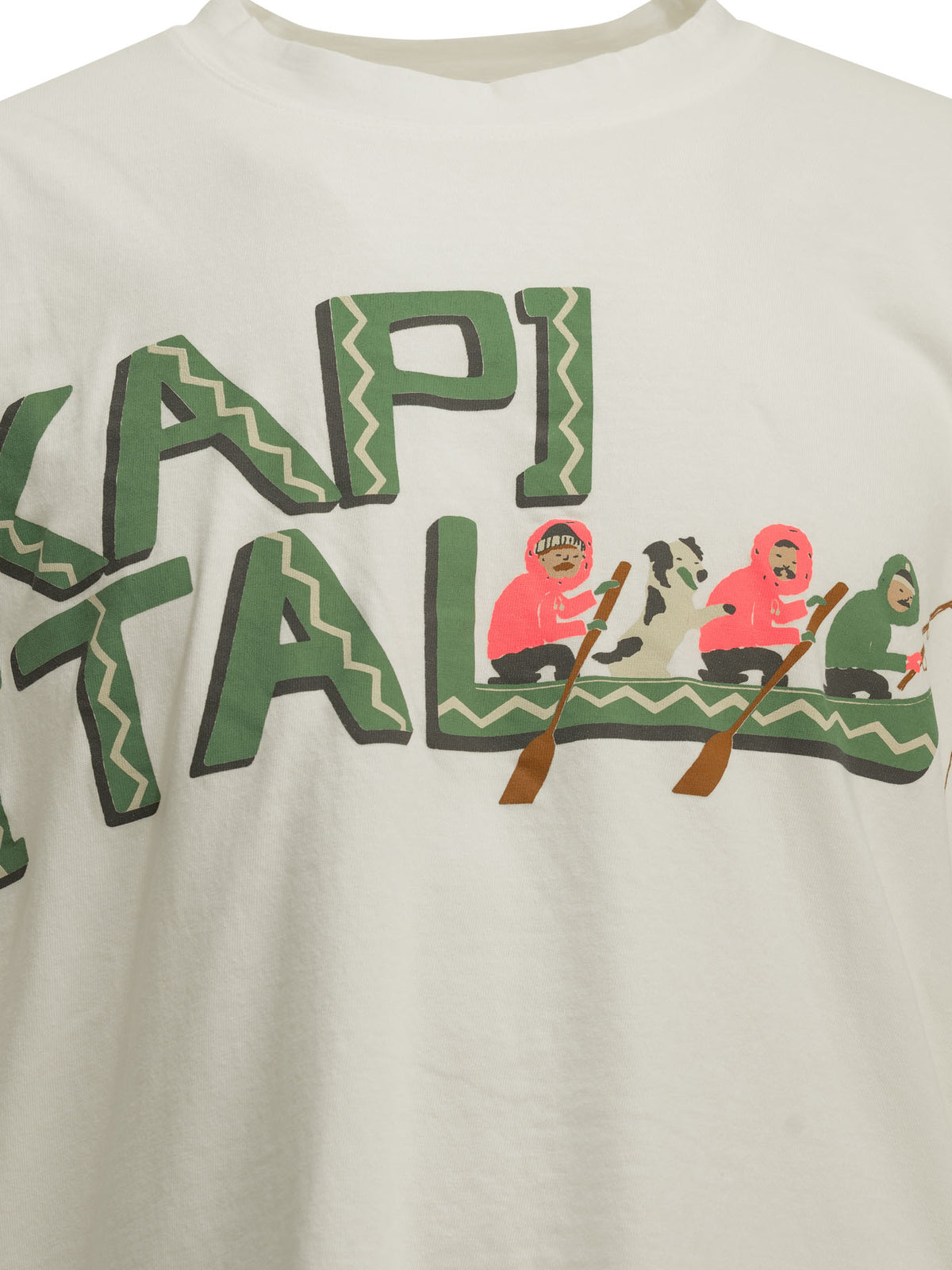 Kapital "Katabira Canoe Kapital" Crew-Neck T-Shirt - White