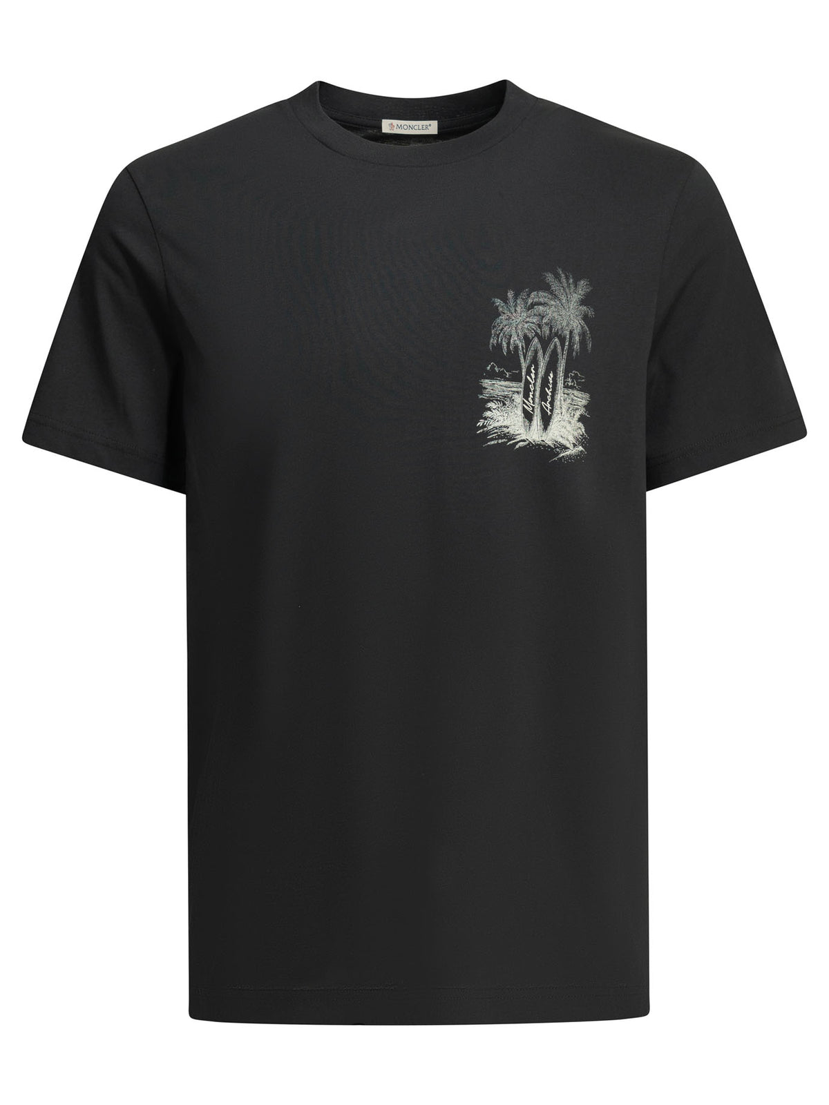 Moncler Crew-neck T-shirt with logo - Blue