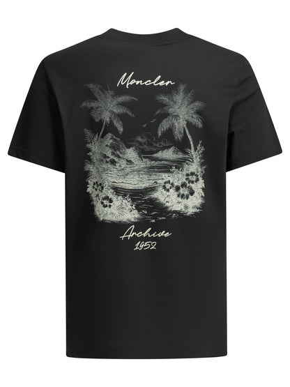 Moncler Crew-neck T-shirt with logo - Blue