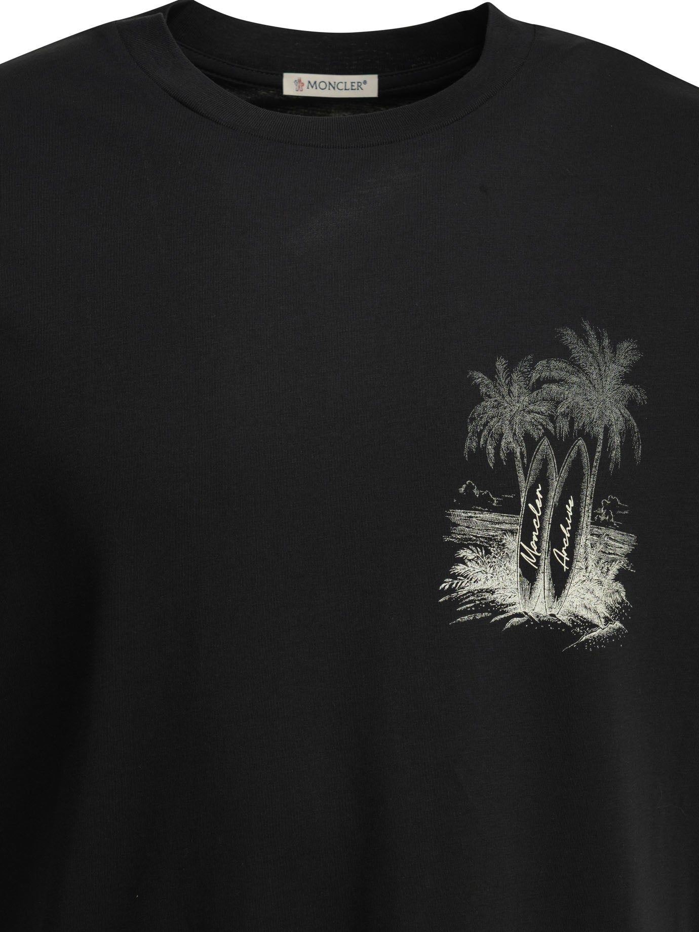 Moncler Crew-neck T-shirt with logo - Blue