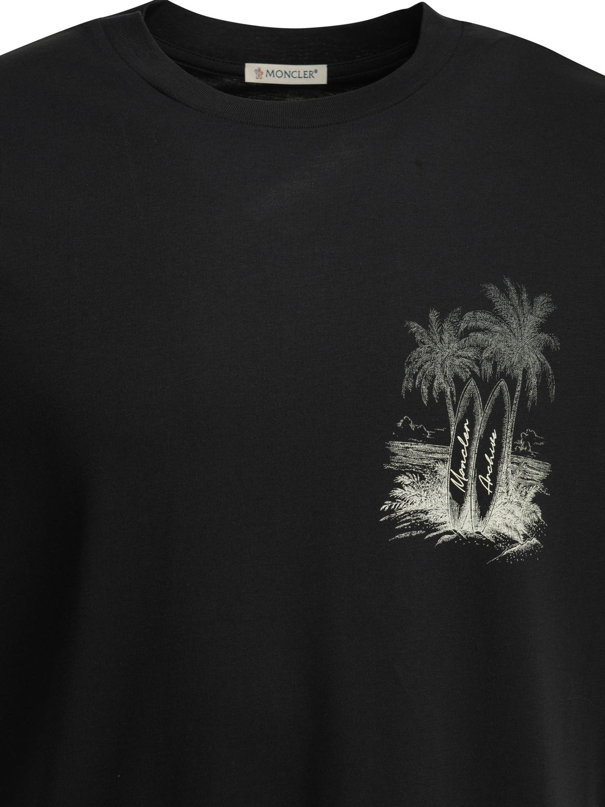 Moncler Crew-neck T-shirt with logo - Blue