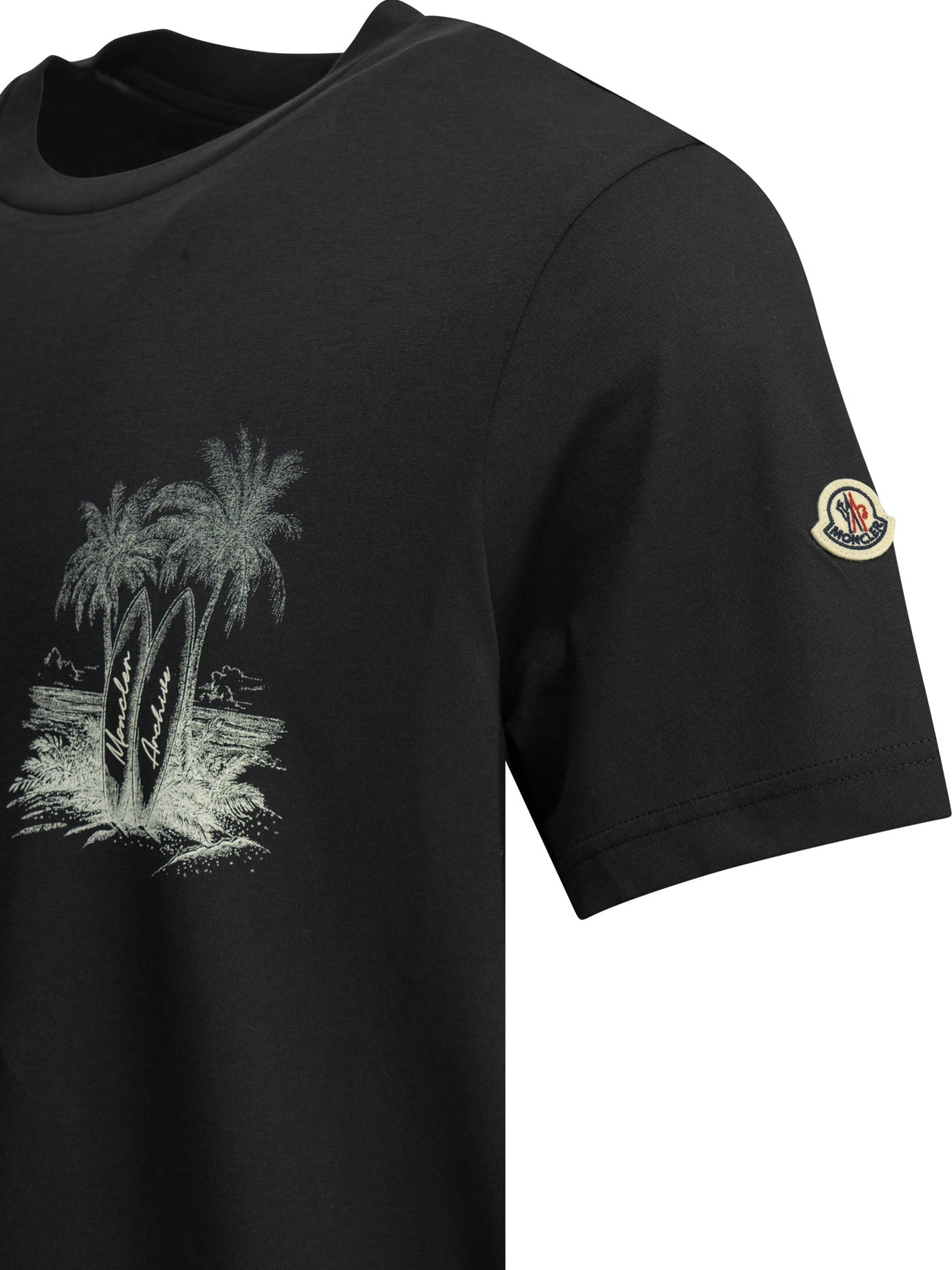 Moncler Crew-neck T-shirt with logo - Blue