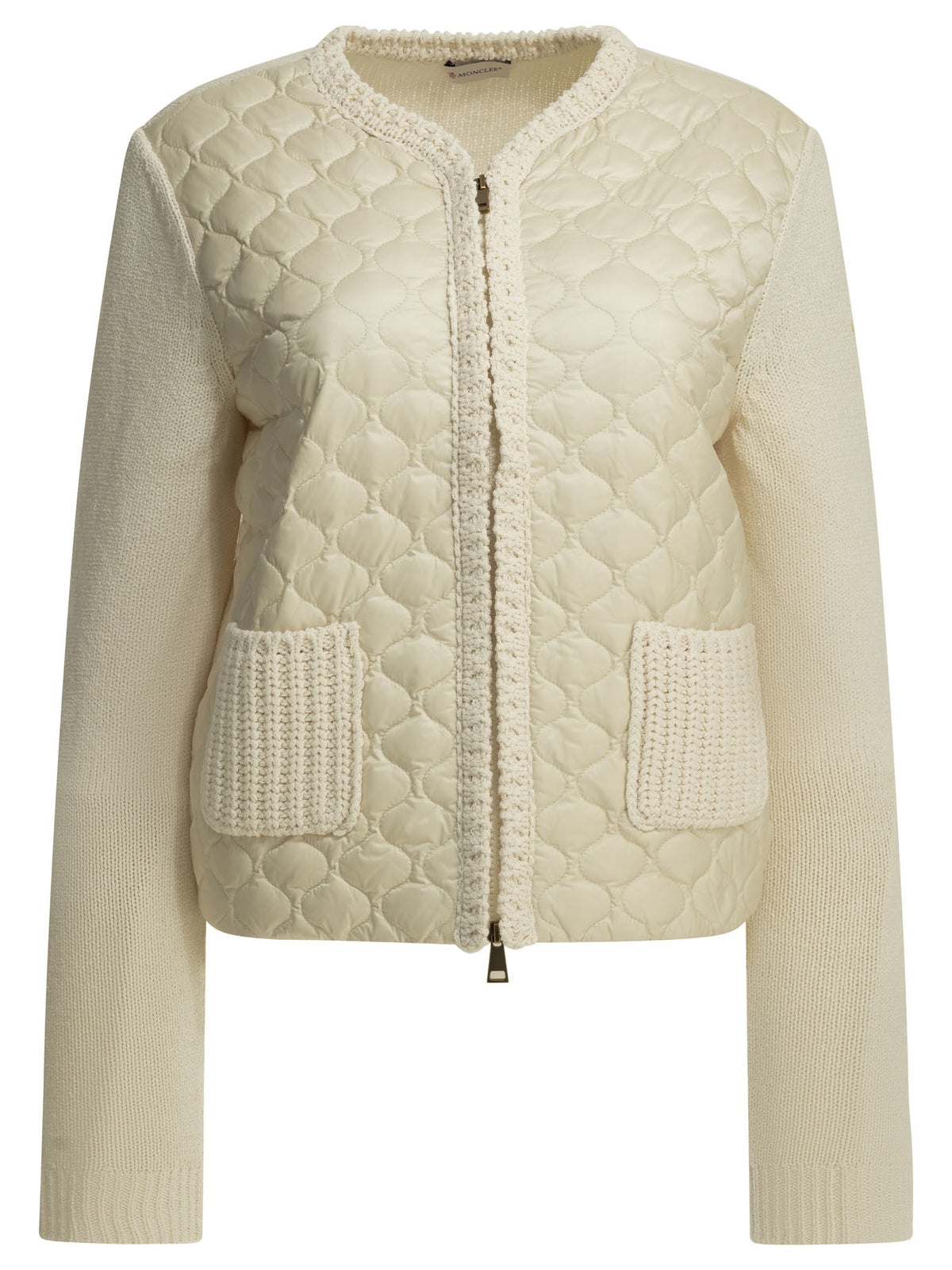 Moncler Quilted cotton cardigan - White