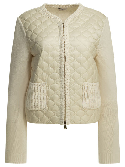 Moncler Quilted cotton cardigan - White