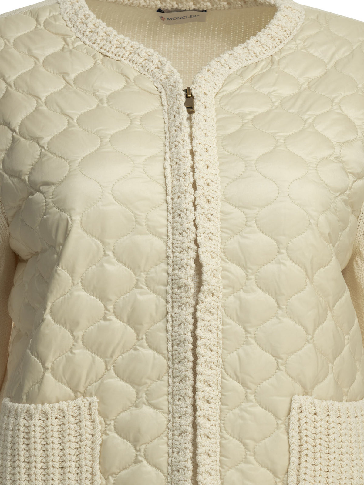 Moncler Quilted cotton cardigan - White