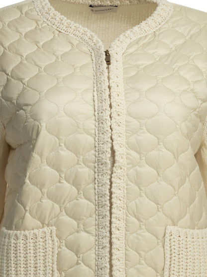 Moncler Quilted cotton cardigan - White