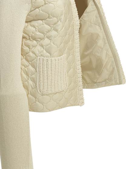 Moncler Quilted cotton cardigan - White